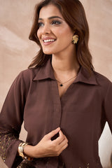 Brown Embellished Co-Ord Set