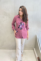 Pastel Pink Embellished Shirt