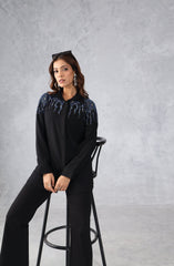 Black Midnight Spark Embellished Shirt
