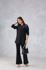 Black Midnight Spark Embellished Shirt