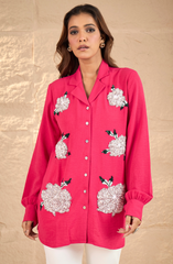 Pink Sequin Embellished Shirt
