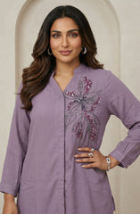 Lilac Embellished Cord Set