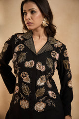 Midnight Black and Gold Embellished co-ord set