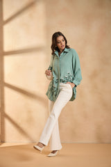 Sea Green Embroidered Shirt