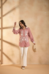 Blush Pink Embroidered Shirt