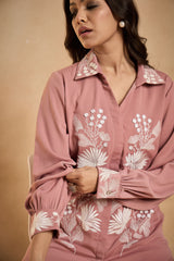 Blush Pink Embroidered Shirt