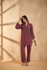 Cherry Pink Embellished Co-Ord Set