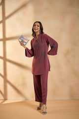 Cherry Pink Embellished Co-Ord Set