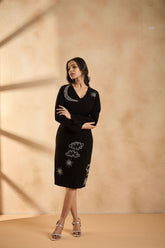 Galaxy Glow Black Embellished Dress