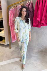 White Embellished & Printed Co-Ord Set