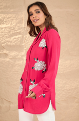 Pink Sequin Embellished Shirt
