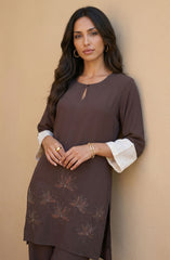 Elegant Brown Embellished Co-Ord Set