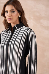 Black and White Formal Striped Shirt