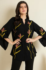 Black Embroidered Shirt