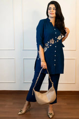 Teal Embroidered Co-ord Set