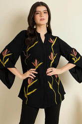 Black Embroidered Shirt