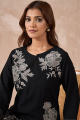 Black and Silver Embroidered Co-Ord Set