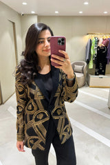 Black Embroidered Blazer