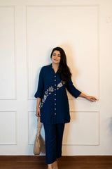 Teal Embroidered Co-ord Set