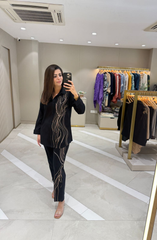 Woolen Black Embroidered Co-Ord Set