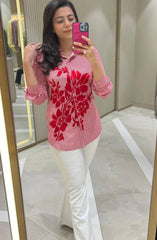 Red Embroidered Shirt