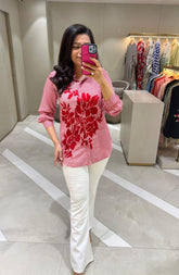 Red Embroidered Shirt
