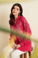 Pink Embellished Thread Work Shirt