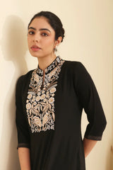 Black Embroidered kurta set