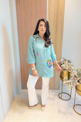 Mint Green Embellished Shirt