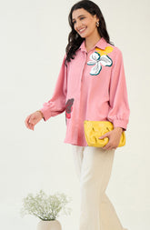 Nude Pink Leather shirt