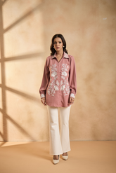 Blush Pink Embroidered Shirt