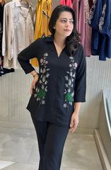 Black Embellished Co-ord Set