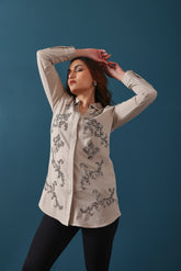 Beige Embellished Shirt