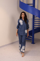 Cotton Denim Floral Co-Ord Set