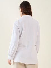 White Patch Work Shirt