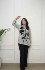 Light Grey Embroidered Shirt