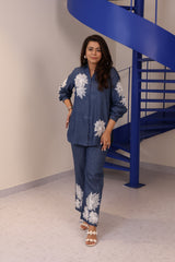 Cotton Denim Floral Co-Ord Set