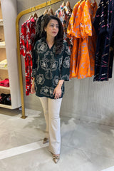 Bottle Green Embroidered Shirt