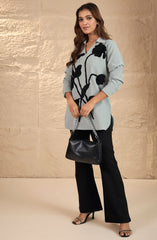 Light Grey Embroidered Shirt