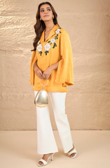 Mustard Pearl & Sequin Sunflower Shirt