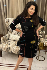 Black Embroidered Dress