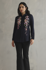 Navy Blue Embellished Shirt
