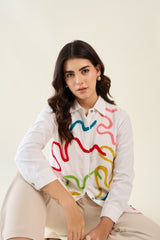 White Colorful Shirt
