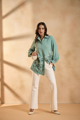 Sea Green Embroidered Shirt