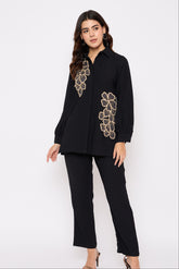 Black Embroided Co-ord Set