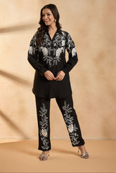 Timeless Black & White Embroidered Co-Ord Set