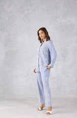 Azure Sky Blue Embroidered Co-Ord Set
