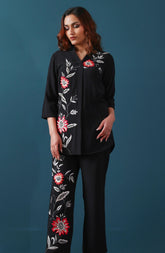 Black Embroidered Co-ord Set