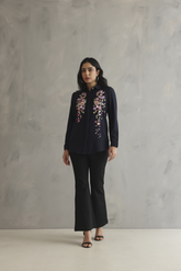 Navy Blue Embellished Shirt