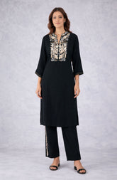 Black Embroidered kurta set